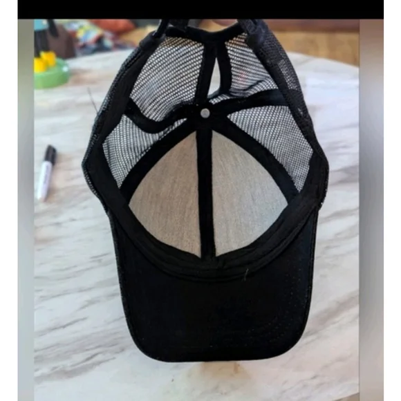 Blessed Buffalo Plaid Patch Trucker Hat Black Glitter Mesh Back Snapback Cap - Picture 2 of 3